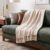 Americanflat 50×60 Throw Blanket – Soft and Breathable Cotton Throw Blanket for Couch, Bed, Chair – Decorative Blankets Perfect for Home, Office, or Outdoor Use – Cream Herringbone Design