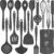 AOTHOD Silicone Cooking Utensils Set – 446°F Heat Resistant Kitchen Utensils,Spatula Sets,Turner Tongs,Spoon,Kitchen Utensil Gadgets Tools Set for Nonstick Cookware,Dishwasher Safe BPA Free (Gray)