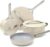 Caraway Non-stick Ceramic Cookware Set (12 Piece) Pots, Pans, Lids and Kitchen Storage – PFAS & PFOA Free – Oven Safe Pan Set & Compatible with All Stovetops – Cream