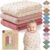 Organic Muslin Baby Blanket 3-Pack Pink, Floral & Rust, 38×40 Inch 100% Organic Cotton Oeko-TEX Certified Ultra-Soft Swaddle Blankets for Newborn, Baby Girl Shower Gift Set