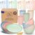 FOODLE Wheat Straw Dinnerware Set – BPA Free & Safety Tested – Dishwasher & Microwave Safe – Toddler & Kids Plates and Bowls Sets – Plastic Plates Reusable – Perfect for RV, Camping Dishes – For 4