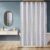 Amazon Basics Bathroom Shower Curtain, Water Resistant Fabric with Weighted Hem, Rust Resistant Grommets & Hooks, Machine Washable, 72″x72″, Natural Herringbone