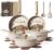 CAROTE Ceramic Cookware Set Nonstick, 14pcs Pots and Pans Set Nonstick, Non-Toxic & PFAS-Free, Dishwasher, RV/Camping Cookware Set, Cooking Pots with Lids, Light Taupe