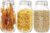 BJONKZ 3 Pack 68 oz Glass Jars with Airtight Lids – Food Storage Containers with Preserving Seal Wire Clip Fatening, Glass Canisters for Kitchen Canning Flour, Cereal, Sugar, Beans (68oz*3)