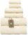 Alusa Home 100% Organic Zero-Twist Cotton Towels – GOTS Certified Luxury Bath Towels – Ultra Soft & Plush 700GSM Long-Staple Cotton – 6 Piece Towel Set (Papyrus)
