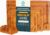 Bamboo Cutting Board Set of 3, Wooden Cutting Boards for Kitchen with Holder for Countertops, Solid Thick Wood Chopping Boards with Juice Grooves and Non Slip Feet for Chopping Meat Vegetables Fruits