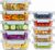 Dealusy 10 Sets (20-Piece) 4.5 Cup & 1.5 Cup Glass Food Storage Containers with lids, Airtight Leak-proof Glass Meal Prep Containers with Lids, Microwave Oven Freezer Dishwasher Safe, Blue