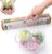 Cling Wrap Compostable Food Wrap Film with Slide Cutter 12″ Wide 200 FT for Kitchen ASTM D6400 Certified Clear