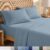 California Design Den Bed Sheets Queen Size – Soft 100% Percale Sheets Queen with Deep Pockets, Crisp Percale, Breathable and Durable Bedding Set – Blue Hydrangea
