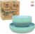 Grow Forward Wheat Straw Kids Plates and Bowls Sets – 8-Piece Unbreakable Dishwasher & Microwave Safe Plastic Plates for Kids – Reusable Non Toxic BPA-Free Dinnerware for Children – Rainforest